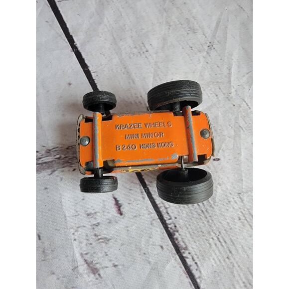 Krazee Wheels Mini Minor Hot Rod Die Cast Vintage Hong Kong Orange - Picture 3 of 4